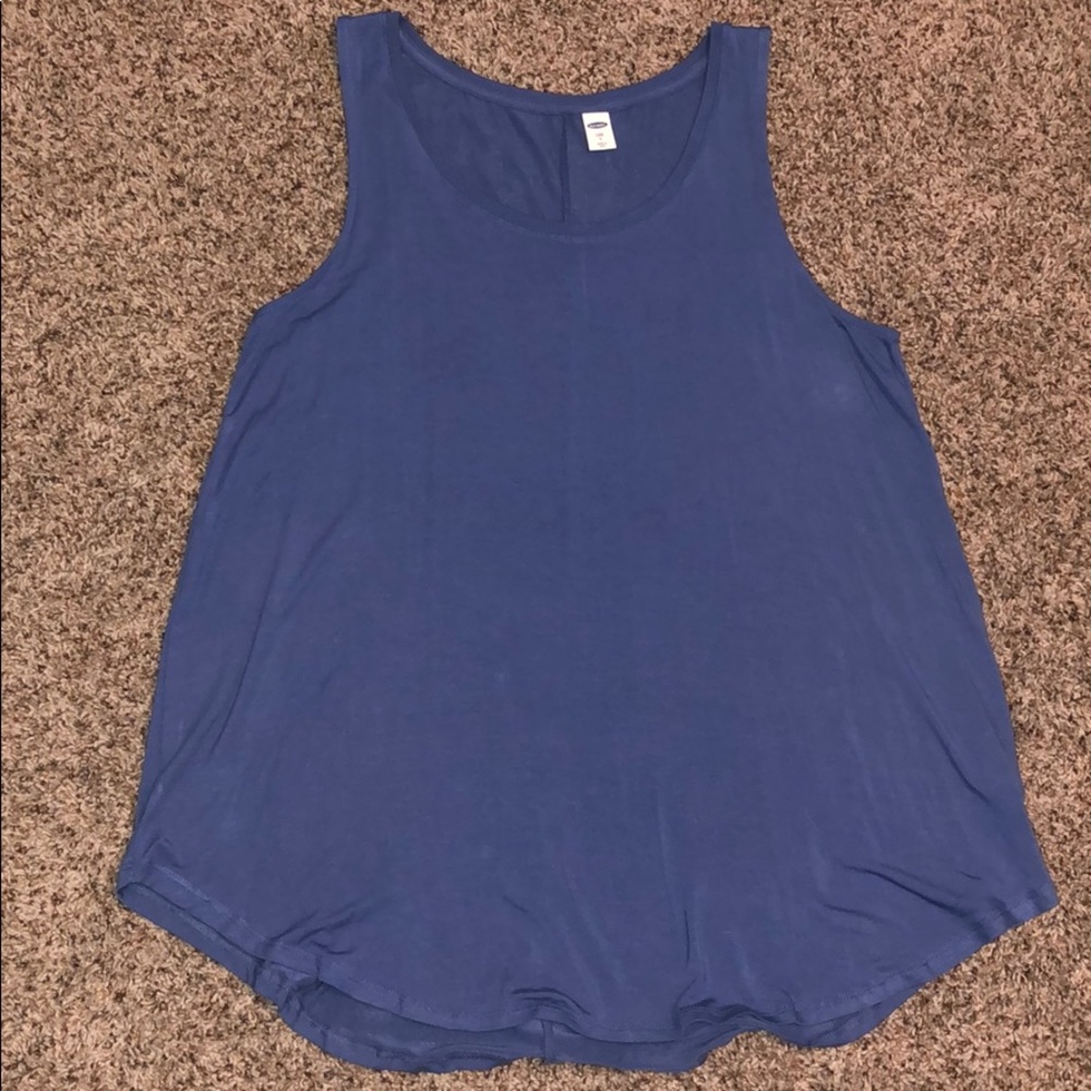 Long blue tank top
